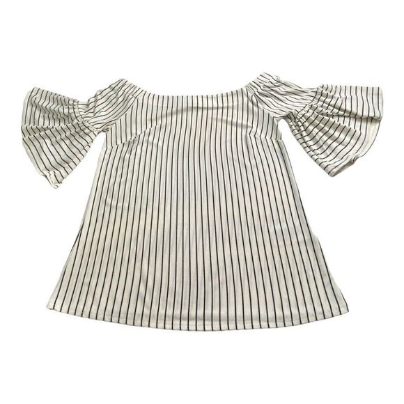 BANANA REPUBLIC Off Shoulder Striped Top With Bell Sleeves Sz XS - Picture 6 of 10